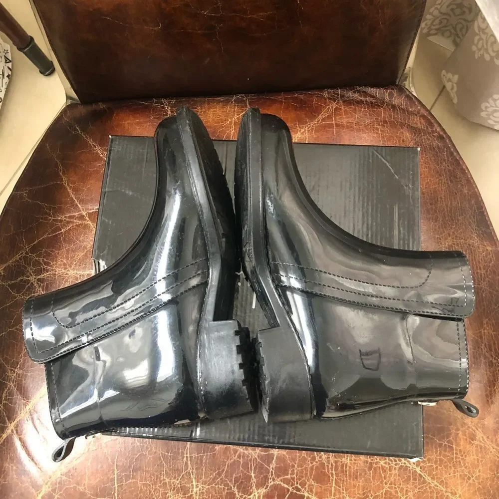 Nicole Miller black Mela rain waterproof boots 7